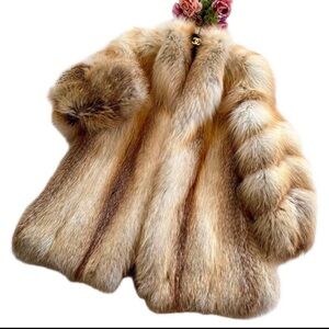 Saga Furs Elegant Brown Teddy Jacket